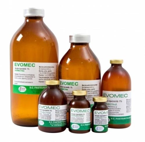 Evomec 500 ml Ivermectin 1% all dewormer mange mites filariasis cattle sheep