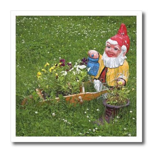 3drose ht_46297_1 gnome in garden - iron on heat transfer 8x8&#034;- h15 101a for sale
