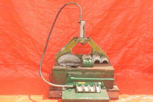 GREENLEE 777 HYDRAULIC PIPE BENDER WITH GREENLEE 755 HAND PUMP + GREENLEE SHOE