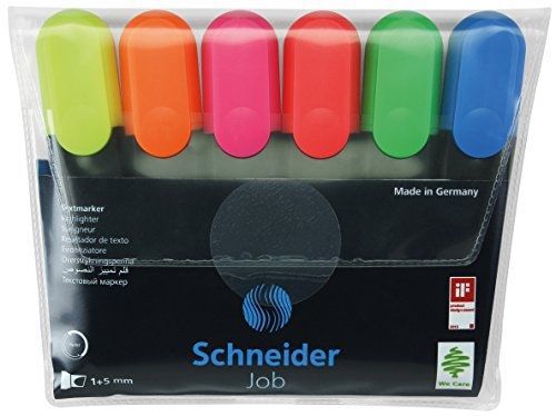 Schneider Job 150 Highlighters - Assorted Colours (Wallet of 6)