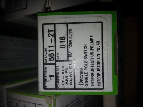 Leviton - Light Almond 15 Amp Illuminated Decora Switch (5611-2T) IN BOX