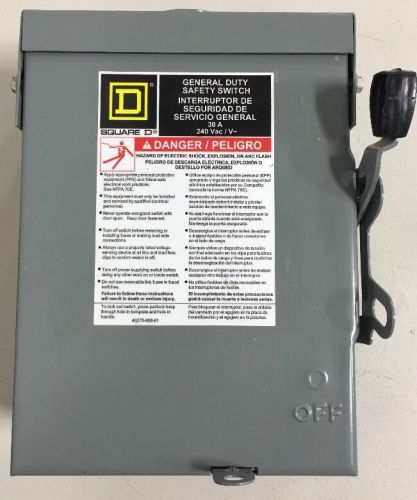 Square D DU221RB General Duty Safety Switch | 30 Amp 240 VAC Type 3R Enclosure