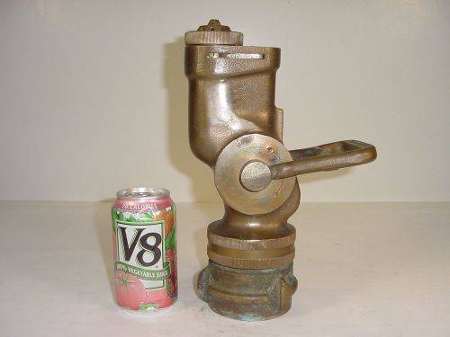 Vintage wooster brass co. firefighting fire hose 2-1/2&#034; water fog nozzle - 14lbs for sale
