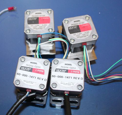 Lot of 4 Oriental Motor Vexta PK244-02AA &amp; PK244-01AA 2 Phase Step Motor