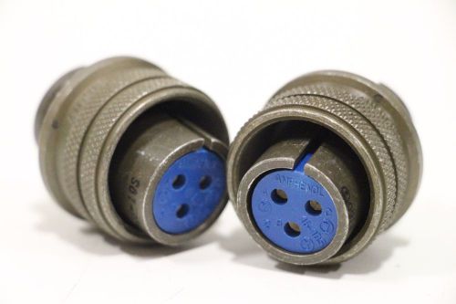 Pair of Amphenol Industrial 97-3106A-16-10S Circular Plug 16-10 3-Plug