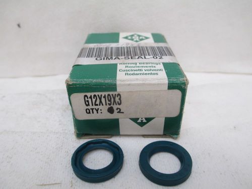 NEW INA G12X19X3 12X19X3MM NBR ELASTOMER SINGLE LIP RUBBER OIL SEAL &#034;LOT OF 2&#034;