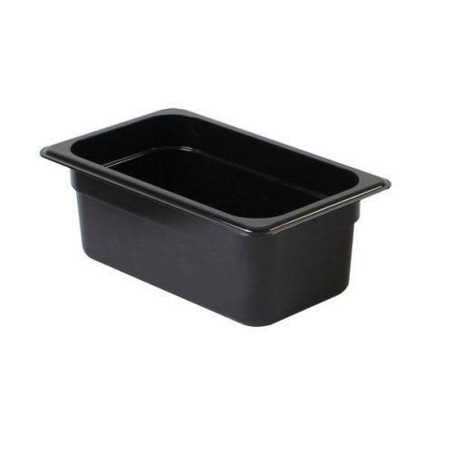 Thunder Group PLPA8144BK, Quarter Size 4-Inch Deep Black Polycarbonate Food Pan