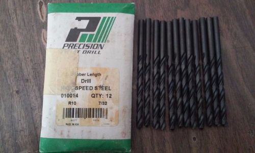 7/32&#034; Precision Twist Drill Bits  Made is USA (Qty. 12)