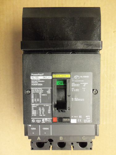 Square d hj 150 3 pole 125 amp 600 volt hja36125sa powerpact breaker 120v shunt for sale