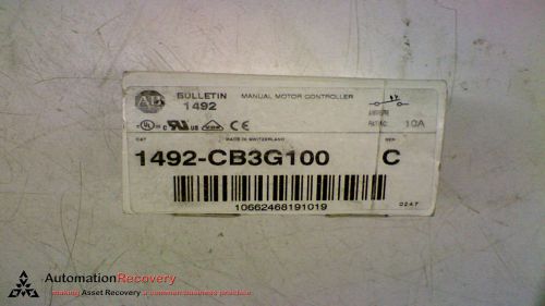 ALLEN BRADLEY 1492-CB3G100 AMP CIRCUIT BREAKER SERIES C 10A 5HP, NEW