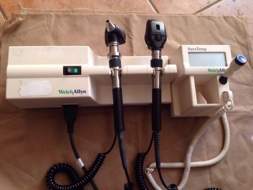 Welch Allyn 767 Wall Transformer Otoscope/Ophthalmoscope w/ Heads &amp; SureTemp