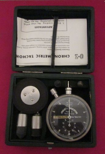 Vtg O. Zernickow Co. NY Handheld Tachometer Jaquet&#039;s Indicator Speed Gauge #2302