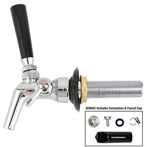 KegWorks Perlick 650SS Flow Control Faucet + 4&#034; SS Shank Tap Kit - Kegerator