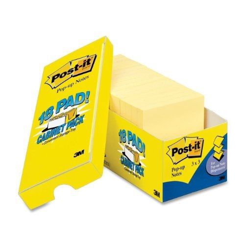 Post-it Notes, 3 x 3-Inches, Canary Yellow, 18-Pads/Pack