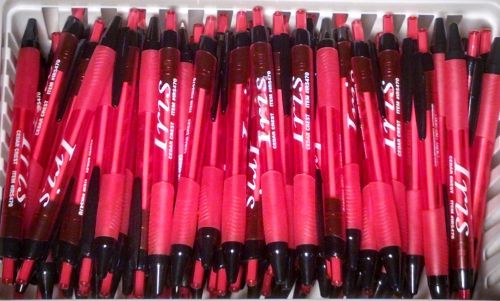 10 New Misprint Ballpoint Retractable Ink Pens, Red