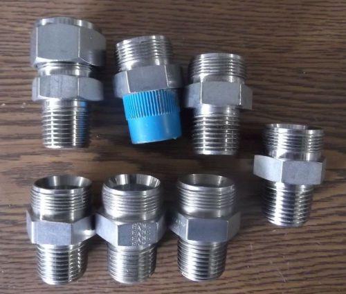 7 Swagelok, Parker, &amp; Off Brand 3/4 x 1/2 Male Connectors 1210-1-8 /12-8 FBZ