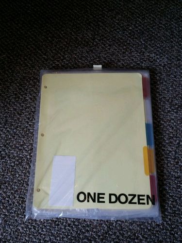 New 12 One Dozen Binder Dividers with Tabs