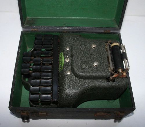 Antique stenotype stenograph in original box case for display advertisement