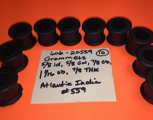 10 Rubber Grommets, size 559, 5/8 id, 5/8 gw, 7/8 gd, 1-1/16 od, 7/8 thk