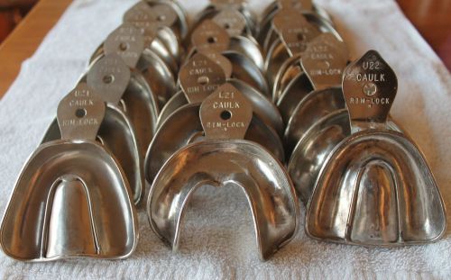 Dental Impression Trays Caulk Rim-Lock Edentulous Sets of 2, 3 Sizes Av (L3)