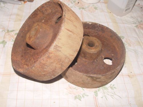 2 vtg fairbanks 136 cast iron industrial caster cart wheels dolly 5 3/4&#034; x  2&#034; for sale