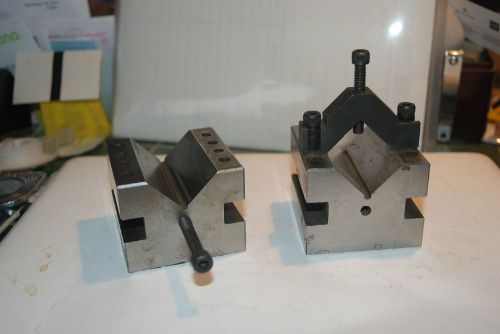 Machinist &#034;v&#034;  blocks (2) &amp; 1 clamp for sale