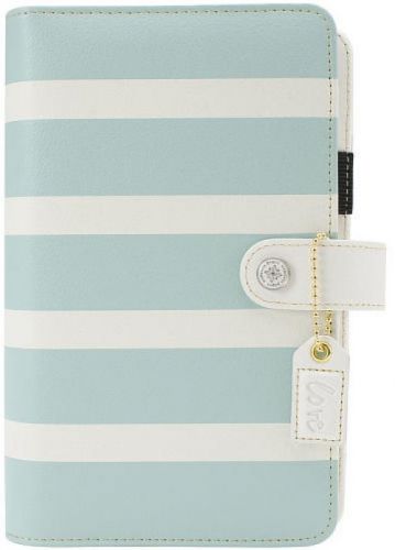 Webster&#039;s pages teal and white color crush faux leather personal binder for sale