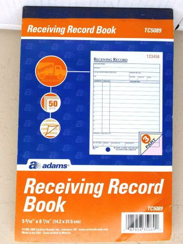 Receiving Record Book 50 Sts TC5089 by Adams 3 Pt Carbonless 5 9/16&#034; X 8 7/16&#034;