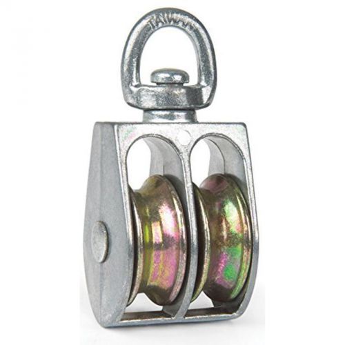 1&#034; Sheave, Zinc Plated Swivel Eye Double Pulley Peerless Hook and Eye 4412640