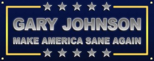 2&#039; x 5&#039; Gary Johnson Banner Make America Again, 13oz Full-color Libertarian