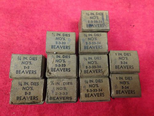 10 SET&#039;s OF TOLEDO BEAVER DIES 1/4&#034; to 1&#034;