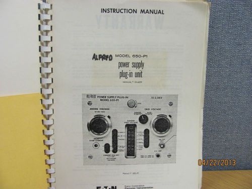 ALFRED MODEL 650-P1: Power Supply Plug-In Unit - Instruction Manual schem #16329