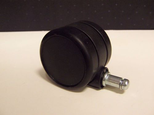 5 office chair casters wheels black hard plastic rubber 7/16&#034; x 1&#034; post for sale