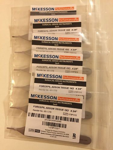 McKesson ADSON Tissue Forceps 4.75&#034; Made In Germany 1x2 Teeth Lot Of 6 New