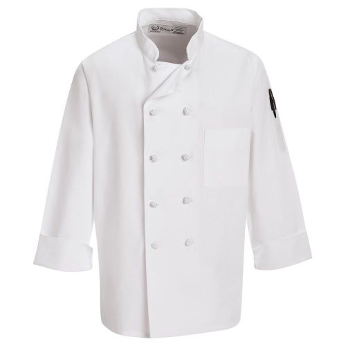 White Knot Button Chef Coat