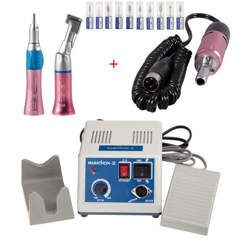 35K rpm Dental Lab Marathon Electric Micromotor N3 w/ 2X Handpieces w/ Burs CA-X