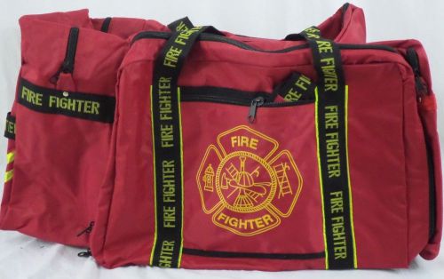 Firefighter turnout accessory bag with firefighter lettering for sale