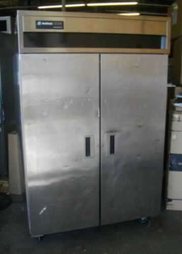 DELFIELD 2 DOOR STAINLESS STEEL COMMERCIAL REFRIGERATOR ON CASTERS 115 VOLT