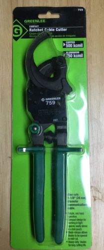 BRAND NEW * Greenlee #759 Compact Ratchet Cable Cutters - in original package