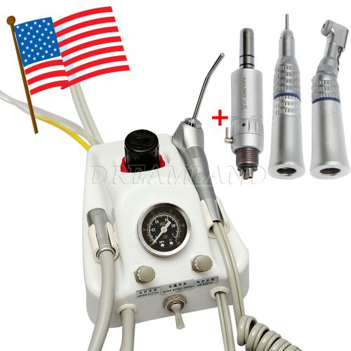 Dental Portable Turbine Unit + Low speed handpiece Contra angle Air Motor