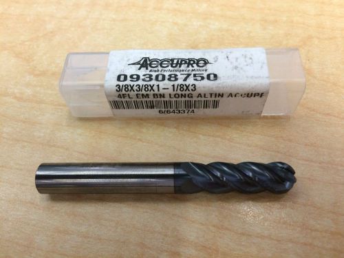 Accupro - 3/8 Inch Diam, 1-1/8 Inch Length of Cut, 4 Flute