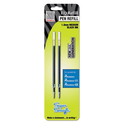 &#034;Zebra Pen Emulsion EQ Pen Refills, mm Black, Pack 87312 1023556644 zeb87312&#034;