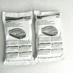 Lot Of (2) 3M 6001 Organic Vapor Cartridge, 2 Pk (4 Total) expires 02/2026