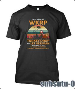 New 2021 WKRP Turkey Drop with Les Nessman Thanksgiving Day Gildan T-shirt S-2XL