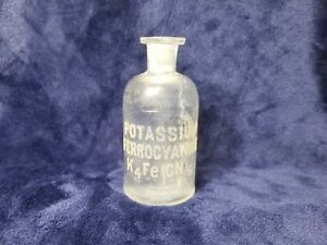 Antique Potassium Ferrocyanide Apothecary Lab Bottle Whitall Tatum &amp; Co. 1879