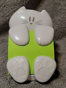 White Kitty Cat Kitten Desktop Post-It Pop Up Notes Sticky Note Dispenser Holder
