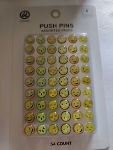 Ubrands Emoji Push Pin Set 54 count New