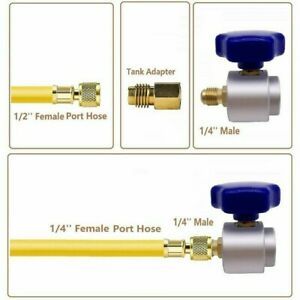 Self-Sealing R134A Can Tap Valve Refrigerant Dispenser F A/C Charging Hose