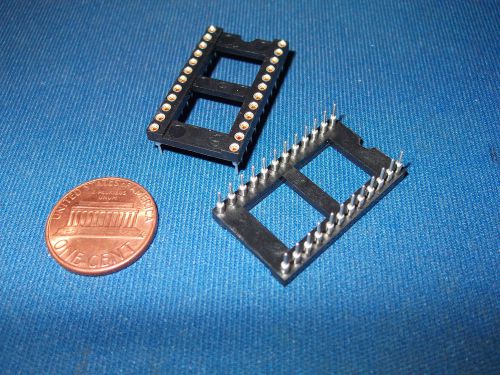 24-PIN SOCKET MACHINED OPEN FRAME SQ BLACK GOLD INSERTS LOT 2 PIECES LAST ONES