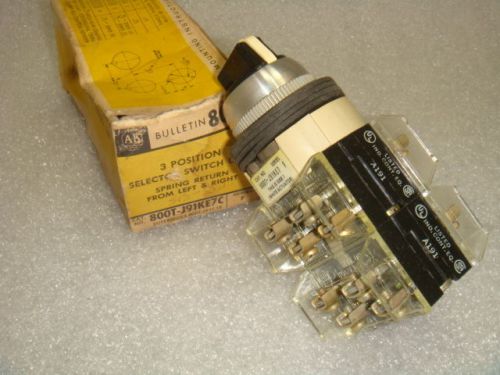 NEW ALLEN BRADLEY 3 POS. SELECTOR SWITCH, 800T-J91KE7C, SUPERSEDES 800T-J91C18